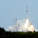 A SpaceX Falcon 9 rocket with a batch of 53 Starlink internet satellites lifts off from space launch complex 40 at the Cape Canaveral Space Force Station in Cape Canaveral, Fla., Thursday, April 21, 2022.